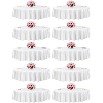 VEVOR - Round Tablecloths 10 Pack, 90 Inches in Diameter, Stain- & Wrinkle- Resistant, Machine Washable Table Clothes - White VEVOR - Round Tablecloths 10 Pack, 90 Inches in Diameter, Stain- & Wrinkle- Resistant, Machine Washable Table Clothes - White