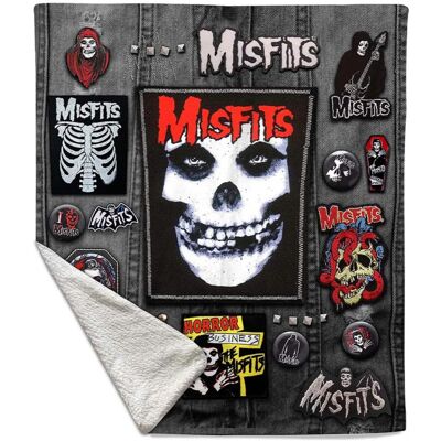 PopMarket - Misfits - Rocksax - Misfits - Battle Vest - Sherpa Fleece Throw (50 in x 60 in) - Multicolor PopMarket - Misfits - Rocksax - Misfits - Battle Vest - Sherpa Fleece Throw (50 in x 60 in) - Multicolor