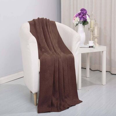 Noble House - Plazatex Pietra Luxury Acrylic Throw Blanket - 50x60" - Chocolate Noble House - Plazatex Pietra Luxury Acrylic Throw Blanket - 50x60" - Chocolate