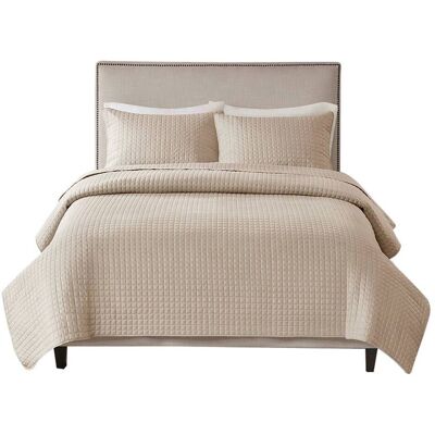 Gracie Mills - Geoffrey 3 Piece Reversible Quilt Set - Khaki Gracie Mills - Geoffrey 3 Piece Reversible Quilt Set - Khaki