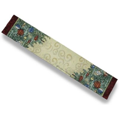 Manual Woodworkers & Weavers - Holiday Boughs of Beauty Sparkling Table Runner 72 X 13 in - Off-white Manual Woodworkers & Weavers - Holiday Boughs of Beauty Sparkling Table Runner 72 X 13 in - Off-white