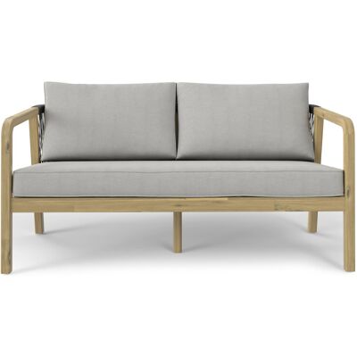 Simpli Home - Palmetto SOLID ACACIA WOOD 58 inch Wide Contemporary Outdoor Sofa in Polyester Fabric, Fully Assembled - Stone Grey Simpli Home - Palmetto SOLID ACACIA WOOD 58 inch Wide Contemporary Outdoor Sofa in Polyester Fabric, Fully Assembled - Stone Grey