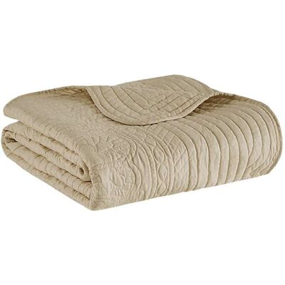 Gracie Mills - Salvatore Oversized Stitched Scalloped Edges Throw Blanket - Khaki Gracie Mills - Salvatore Oversized Stitched Scalloped Edges Throw Blanket - Khaki