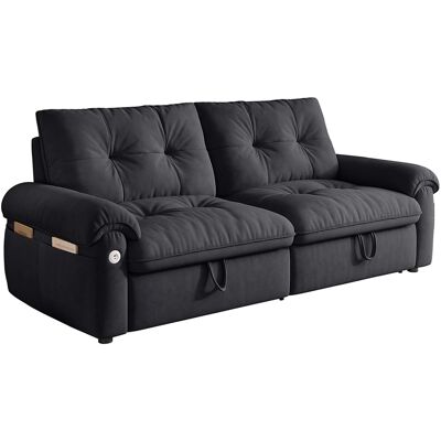 Boyel Living - 77in 2 in 1 Convertible Sofa Bed Cloud Like Fabric Steel Frame 600 lbs Load Capacity Small Space Grey - Gray Boyel Living - 77in 2 in 1 Convertible Sofa Bed Cloud Like Fabric Steel Frame 600 lbs Load Capacity Small Space Grey - Gray