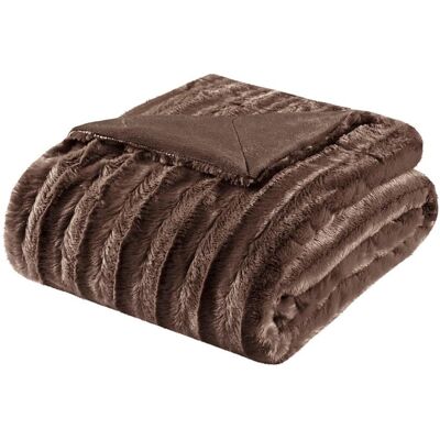 Gracie Mills - Wilfred Long Faux Fur Throw Blanket - Brown Gracie Mills - Wilfred Long Faux Fur Throw Blanket - Brown