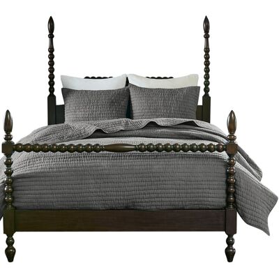 Gracie Mills - Rogelio Hand-Quilted Channel Stitching Cotton Quilt Set - Gray Gracie Mills - Rogelio Hand-Quilted Channel Stitching Cotton Quilt Set - Gray