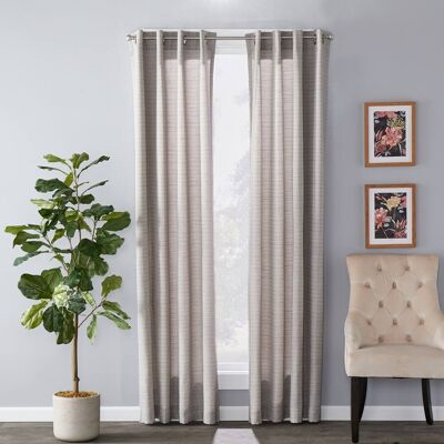 SKL Home - Saturday Knight Ltd Maeve Sophisticated Yarn Dyed Woven Horizontal Pattern Window Panel - 40" x 108" - Gray SKL Home - Saturday Knight Ltd Maeve Sophisticated Yarn Dyed Woven Horizontal Pattern Window Panel - 40" x 108" - Gray