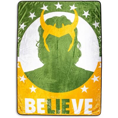 Surreal Entertainment - Marvel Studios Loki "Believe" Fleece Throw Blanket 45 x 60 Inches - Green Surreal Entertainment - Marvel Studios Loki "Believe" Fleece Throw Blanket 45 x 60 Inches - Green