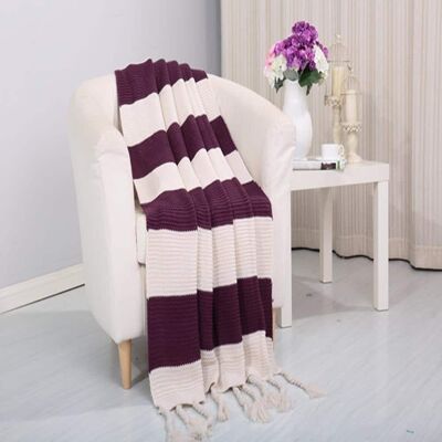 Noble House - Plazatex Vintage Luxury Acrylic Throw Blanket - 50x60" - Purple Noble House - Plazatex Vintage Luxury Acrylic Throw Blanket - 50x60" - Purple