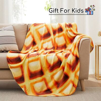 Peace Nest - Kids' and Adult Halloween Food Throw Blanket, 71" - Waffle Peace Nest - Kids' and Adult Halloween Food Throw Blanket, 71" - Waffle