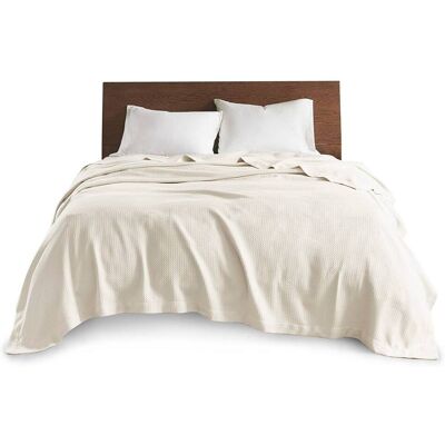 Gracie Mills - Caitlin Pure Comfort Egyptian Cotton Blanket - Ivory Gracie Mills - Caitlin Pure Comfort Egyptian Cotton Blanket - Ivory