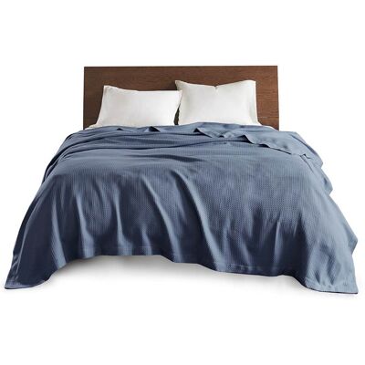 Gracie Mills - Caitlin Pure Comfort Egyptian Cotton Blanket - Blue Gracie Mills - Caitlin Pure Comfort Egyptian Cotton Blanket - Blue