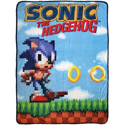 Just Funky - Sonic The Hedgehog Classic 45 x 60 Inch Fleece Throw Blanket - Blue Just Funky - Sonic The Hedgehog Classic 45 x 60 Inch Fleece Throw Blanket - Blue