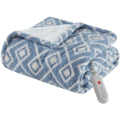 Gracie Mills - Brianna Sweet Dreams Heated Throw - Blue Geo Gracie Mills - Brianna Sweet Dreams Heated Throw - Blue Geo