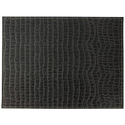 Frieling - Davanti by Crocodile Placemats Set of 6, Rectangular 16.5 x 12.5 Inch Indoor Outdoor Table Placemats – - Black Frieling - Davanti by Crocodile Placemats Set of 6, Rectangular 16.5 x 12.5 Inch Indoor Outdoor Table Placemats – - Black