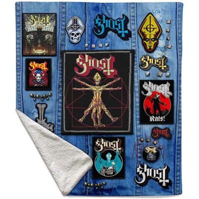 PopMarket - Ghost - Rocksax - Ghost - Battle Vest - Sherpa Fleece Throw (50 in x 60 in) - Multicolor PopMarket - Ghost - Rocksax - Ghost - Battle Vest - Sherpa Fleece Throw (50 in x 60 in) - Multicolor
