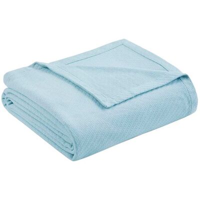 Gracie Mills - Janette Ring Spun Cotton Blanket - Blue Gracie Mills - Janette Ring Spun Cotton Blanket - Blue