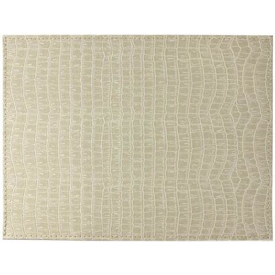 Frieling - Davanti by Crocodile Placemats Set of 6, Rectangular 16.5 x 12.5 Inch Indoor Outdoor Table Placemats – - Beige Frieling - Davanti by Crocodile Placemats Set of 6, Rectangular 16.5 x 12.5 Inch Indoor Outdoor Table Placemats – - Beige
