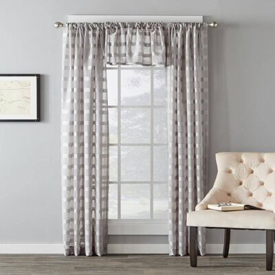 SKL Home - Saturday Knight Ltd Parkland Windowpane Tailored Fabric Panel - 55" x 95" - Dove gray SKL Home - Saturday Knight Ltd Parkland Windowpane Tailored Fabric Panel - 55" x 95" - Dove gray