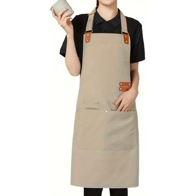 Kitcheniva - Premium Canvas Apron, For Cooking, Working, Arts & Crafts - Khaki Kitcheniva - Premium Canvas Apron, For Cooking, Working, Arts & Crafts - Khaki