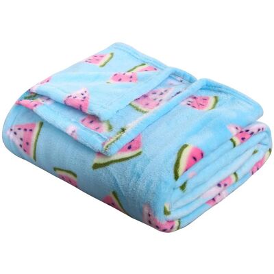 Noble House - Plazatex Holiday Watermelon Design Micro Plush Throw Blanket - 50x60" Multicolor - Multi Noble House - Plazatex Holiday Watermelon Design Micro Plush Throw Blanket - 50x60" Multicolor - Multi