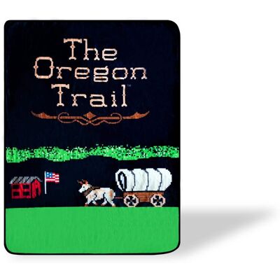 Just Funky - The Oregon Trail Video Game Large Fleece Throw Blanket 60 x 45 Inches - Black Just Funky - The Oregon Trail Video Game Large Fleece Throw Blanket 60 x 45 Inches - Black