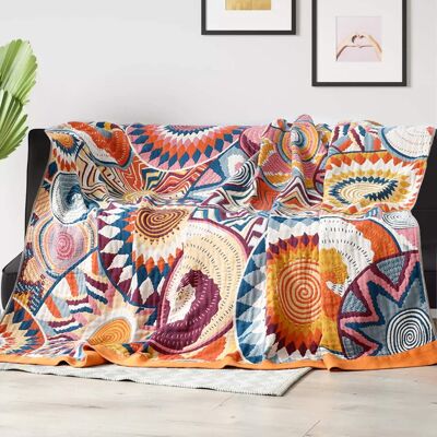 Peace Nest - 100% Cotton Boho Throw Blanket Rustic Home Decor Design, 60x80 inches - Sunrise Peace Nest - 100% Cotton Boho Throw Blanket Rustic Home Decor Design, 60x80 inches - Sunrise