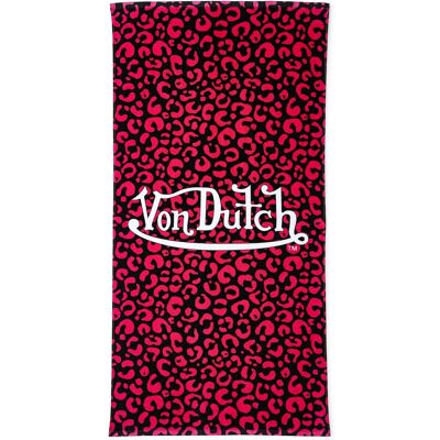 Von Dutch - Iconic Y2K 100% Cotton 30"x60" Beach Towel - Hot Pink Cheetah Von Dutch - Iconic Y2K 100% Cotton 30"x60" Beach Towel - Hot Pink Cheetah