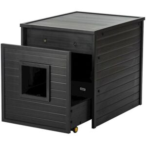 New Age Pet - ECOFLEX Freedom Litter Loo End Table with Pull Out Drawer for Easy Clean - Black New Age Pet - ECOFLEX Freedom Litter Loo End Table with Pull Out Drawer for Easy Clean - Black