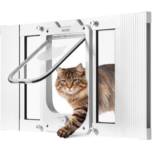 VEVOR - Cat Door for Window, Adjustable to Fit Window Width 23"-28", 4 Secure Lock Modes, Aluminum Frame and High-Transparency VEVOR - Cat Door for Window, Adjustable to Fit Window Width 23"-28", 4 Secure Lock Modes, Aluminum Frame and High-Transparency