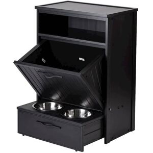 New Age Pet - Brea Dog Food Pantry Double Dog Bowl-Espresso - Black New Age Pet - Brea Dog Food Pantry Double Dog Bowl-Espresso - Black