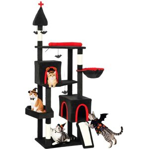 Pawhut - Cat Tree, 80" Multi-Level Large Cat Tower for Multiple Indoor Kittens, w/2 Condos, 2 Perches, 2 Hammocks, 6 Sisal Posts - Black Pawhut - Cat Tree, 80" Multi-Level Large Cat Tower for Multiple Indoor Kittens, w/2 Condos, 2 Perches, 2 Hammocks, 6 Sisal Posts - Black