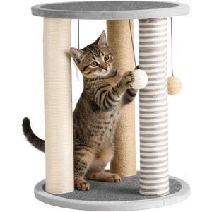 PetMaker - Cat Scratching Post Tower for Kittens & Small to Medium Cats with Carpeted Base, Perch, Toys 3 Sisal Rope Scratchers - Gray PetMaker - Cat Scratching Post Tower for Kittens & Small to Medium Cats with Carpeted Base, Perch, Toys 3 Sisal Rope Scratchers - Gray