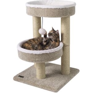 Gymax - Carpeted Cat Tree 24'' Small Cat Tower w/2 Comfy Plush Perches Scratching Posts Gymax - Carpeted Cat Tree 24'' Small Cat Tower w/2 Comfy Plush Perches Scratching Posts