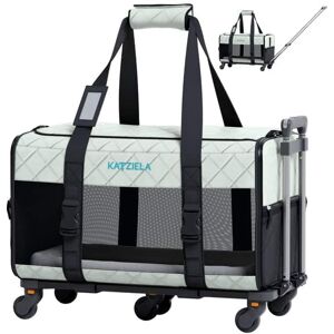 Katziela - Quilted Chariot Pet Carrier With Removable Wheels and Telescopic Handle Katziela - Quilted Chariot Pet Carrier With Removable Wheels and Telescopic Handle