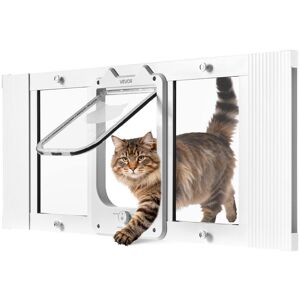 VEVOR - Cat Door for Window, Adjustable to Fit Window Width 31"-36", 4 Secure Lock Modes, Aluminum Frame and High-Transparency VEVOR - Cat Door for Window, Adjustable to Fit Window Width 31"-36", 4 Secure Lock Modes, Aluminum Frame and High-Transparency