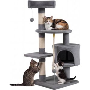 Gymax - Cat Tree 36'' Cat Tower w/CondoTop Perch Sisal Scratching Posts & Hanging Rope Light Gray Gymax - Cat Tree 36'' Cat Tower w/CondoTop Perch Sisal Scratching Posts & Hanging Rope Light Gray