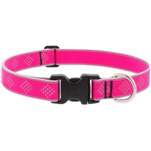LupinePet - Reflective Diamond Nylon Dog Adjustable Collar - Pink LupinePet - Reflective Diamond Nylon Dog Adjustable Collar - Pink
