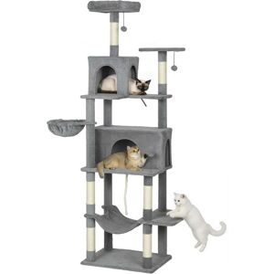 Pawhut - Flower Cat Tree, 74" Large Cat Tower w/Metal Frame Hammock, Scratcher Ramp, 3 Sisal Posts, 2 Condos, Dangling Toy Ball - Dark Gray Pawhut - Flower Cat Tree, 74" Large Cat Tower w/Metal Frame Hammock, Scratcher Ramp, 3 Sisal Posts, 2 Condos, Dangling Toy Ball - Dark Gray