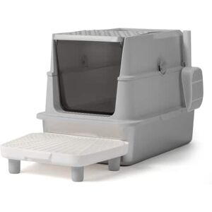 Winado - 23in Cat Litter Box Square Shape with Plastic Foot Pad,Shovel,PP Snap-on for Indoor - Gray Winado - 23in Cat Litter Box Square Shape with Plastic Foot Pad,Shovel,PP Snap-on for Indoor - Gray