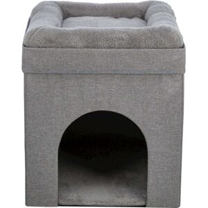TRIXIE - Crazy Cube Stackable 1-Story Indoor Cat Condo, Cat House with Scratching Pad - Gray TRIXIE - Crazy Cube Stackable 1-Story Indoor Cat Condo, Cat House with Scratching Pad - Gray