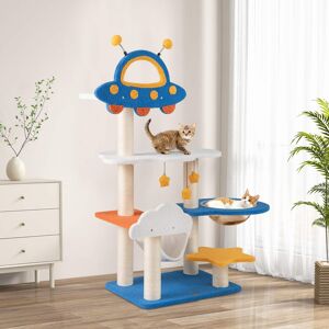 Gymax - 49'' Tall Cat Tree w/ UFO Top Perch Space Capsule Sisal Scratching Posts Cloud Gymax - 49'' Tall Cat Tree w/ UFO Top Perch Space Capsule Sisal Scratching Posts Cloud