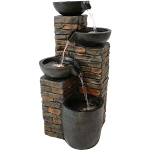Sunnydaze - Staggered Bowls Tiered Water Fountain with LED Lights - 34 in - Brown Sunnydaze - Staggered Bowls Tiered Water Fountain with LED Lights - 34 in - Brown