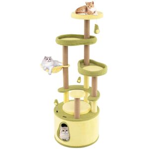 Gymax - Large Avocado Cat Tree Multi-level Cat Tower w/ Large Private Condo Fun Pompoms Gymax - Large Avocado Cat Tree Multi-level Cat Tower w/ Large Private Condo Fun Pompoms