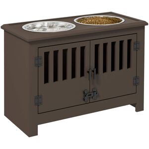 Pawhut - Large Elevated Dog Bowls with Cabinet Containing 37L Capacity, Bowl Stand, Food Bowl, Feeding Station - Espresso Pawhut - Large Elevated Dog Bowls with Cabinet Containing 37L Capacity, Bowl Stand, Food Bowl, Feeding Station - Espresso