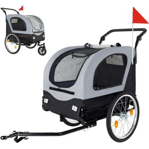 JUJABU - 2-in-1 Foldable Pet Carrier Cart for Dogs up to 110lbs with Front Caster, Gray JUJABU - 2-in-1 Foldable Pet Carrier Cart for Dogs up to 110lbs with Front Caster, Gray