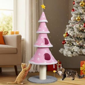 Winado - 59in Christmas Tree Cat Tower Tree with 2 Cat Condos, Scratching Post with Teaser Toy, Sturdy Base for Indoor Cats Toy Winado - 59in Christmas Tree Cat Tower Tree with 2 Cat Condos, Scratching Post with Teaser Toy, Sturdy Base for Indoor Cats Toy