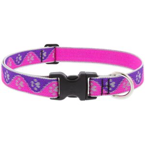 LupinePet - Reflective Paws Nylon Dog Adjustable Collar - Pink LupinePet - Reflective Paws Nylon Dog Adjustable Collar - Pink