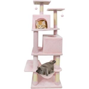Gymax - 57'' Cat Tree for Indoor Cats w/Dual Condos Hammock Sisal Scratching Posts Gymax - 57'' Cat Tree for Indoor Cats w/Dual Condos Hammock Sisal Scratching Posts