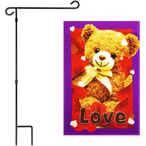 G128 - Combo Pack: Garden Flag Stand 36 x 16 in & Love Toy Bear Garden Flag 12 x 18 in - Assorted Colors G128 - Combo Pack: Garden Flag Stand 36 x 16 in & Love Toy Bear Garden Flag 12 x 18 in - Assorted Colors